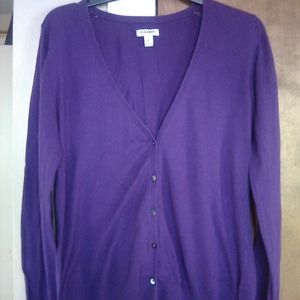 Purple cardigan